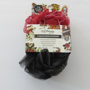 (#K) Ed Hardy 2 Pack Bath Sponges